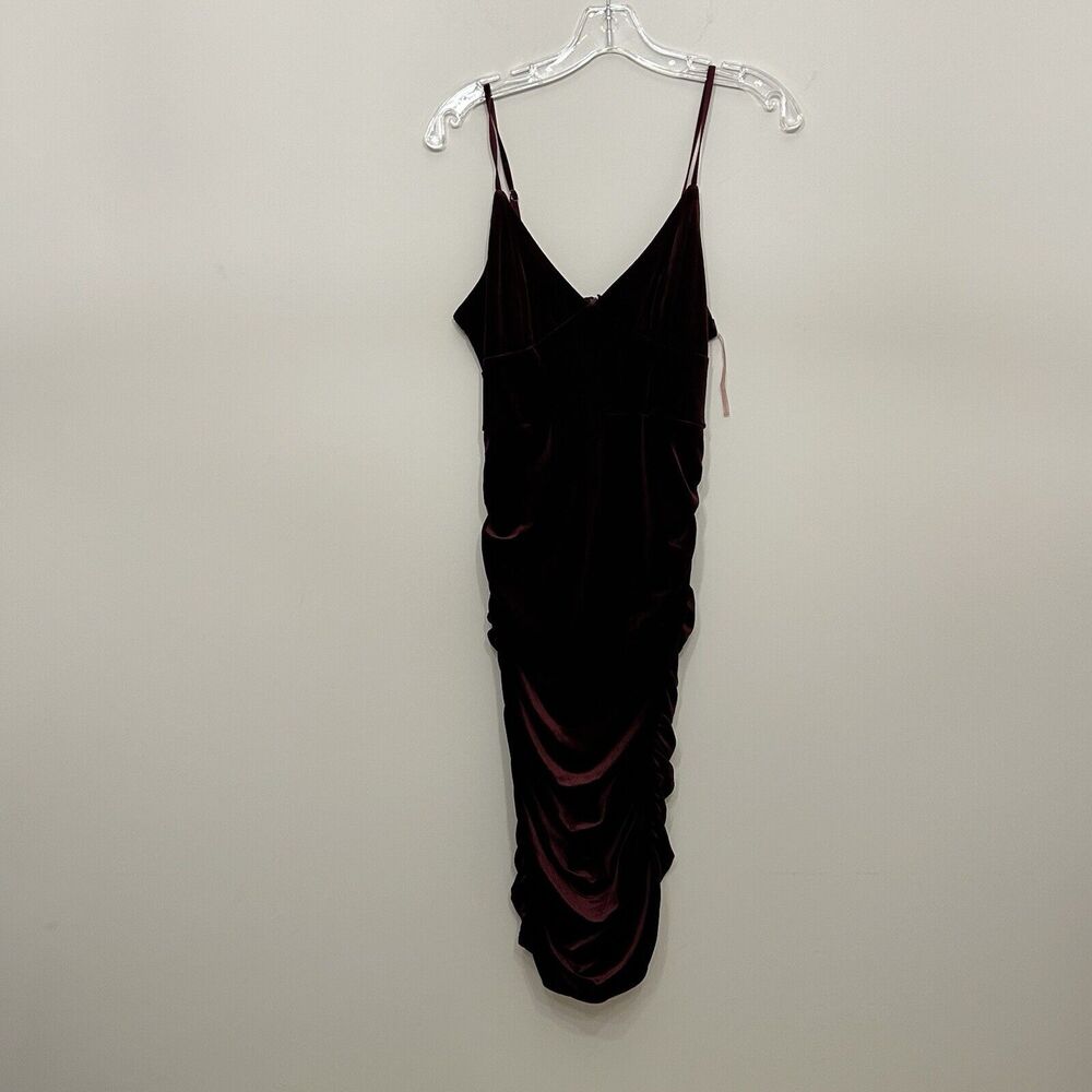 Hera collection Velvet Dress Womens Medium‎ Burgundy Fitted Bodycon Sleeveless